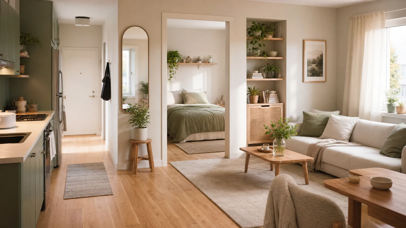 A Quiet-Color Plan for a Small Apartment practical example