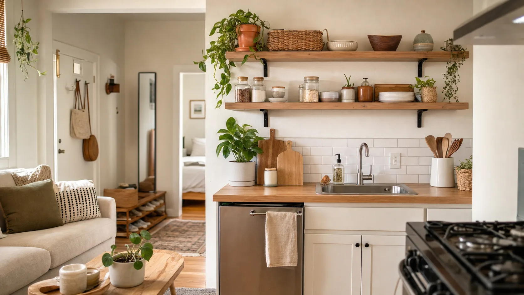 A Renter-Friendly Shelf Project for a Small Kitchen practical example