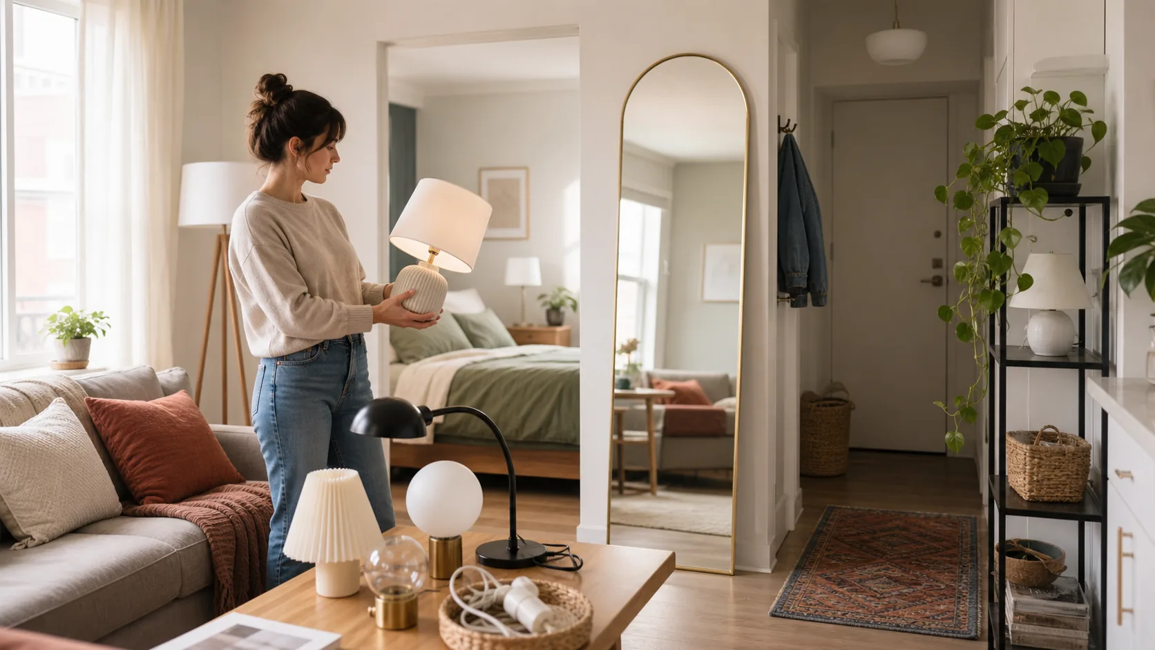 A Renter's Guide to Lighting and Mirrors practical example