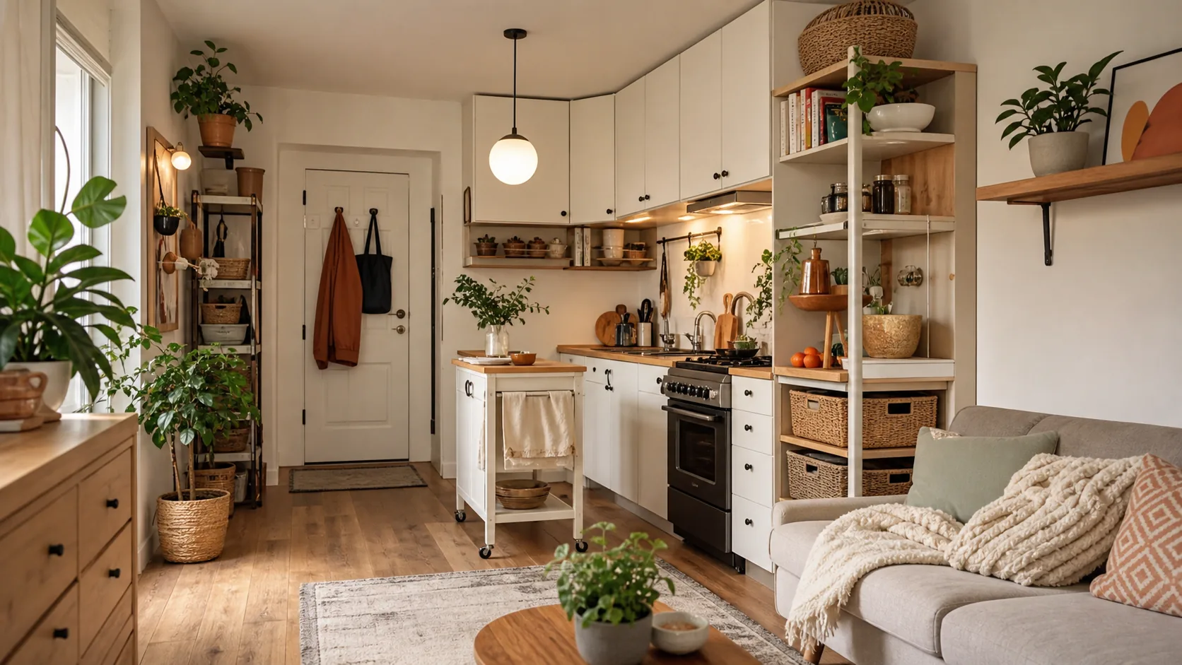 A Wraparound Storage Plan for a Tiny Kitchen